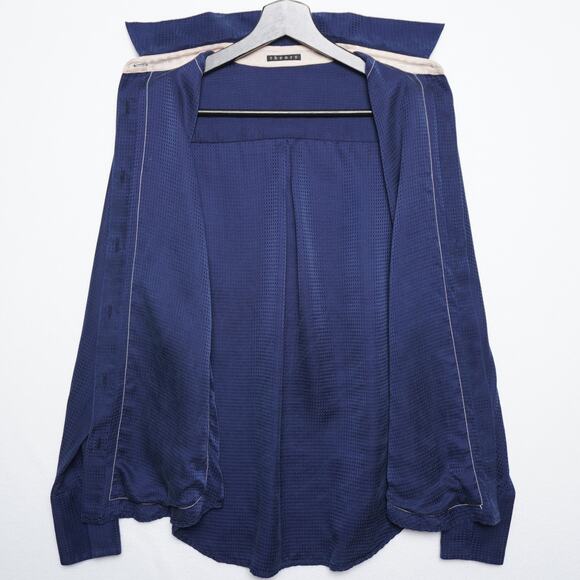 Theory Women's Embossed Checked Blouse - Picture 4 of 11